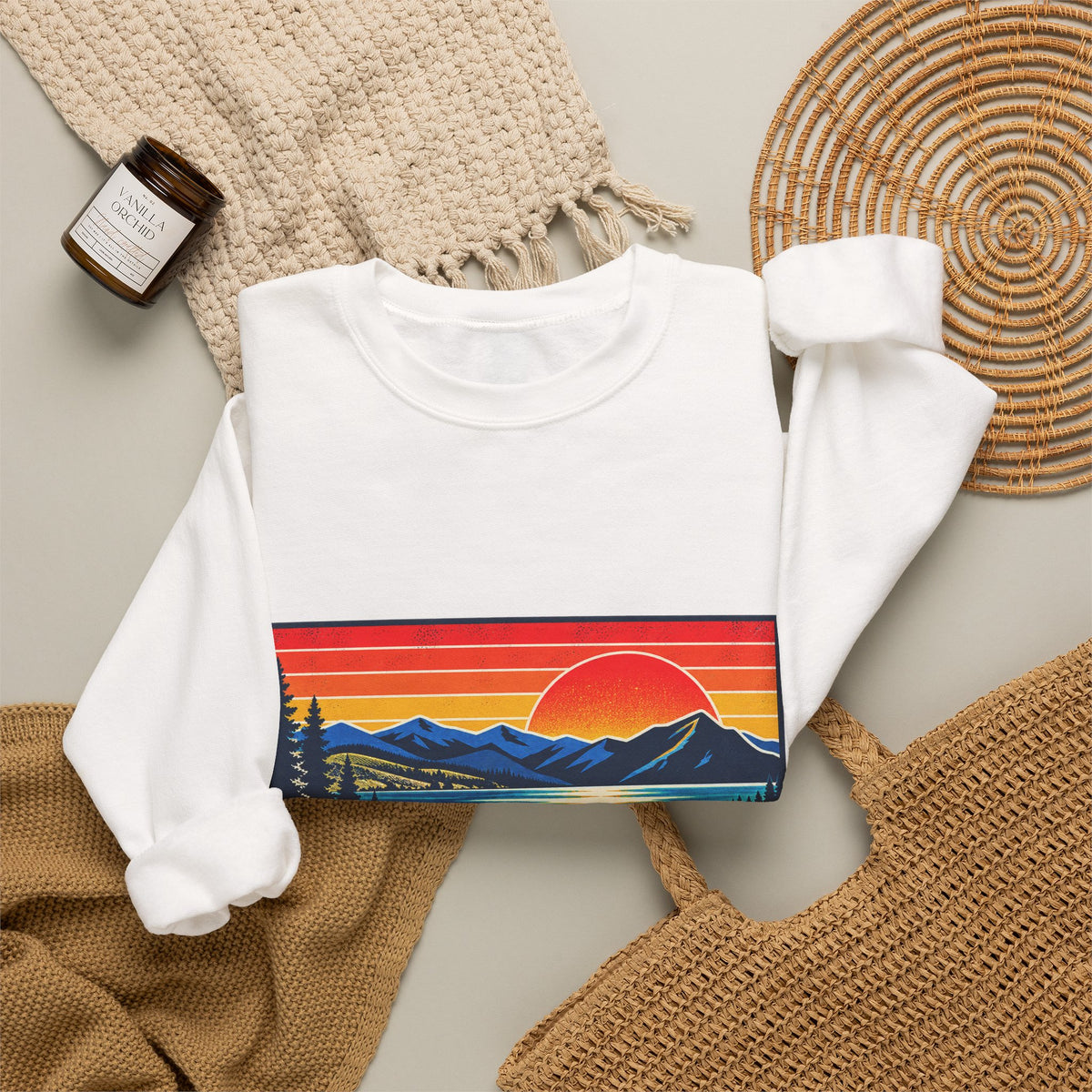 Okanagan Supply Co. Retro Sunset crewneck, view 6