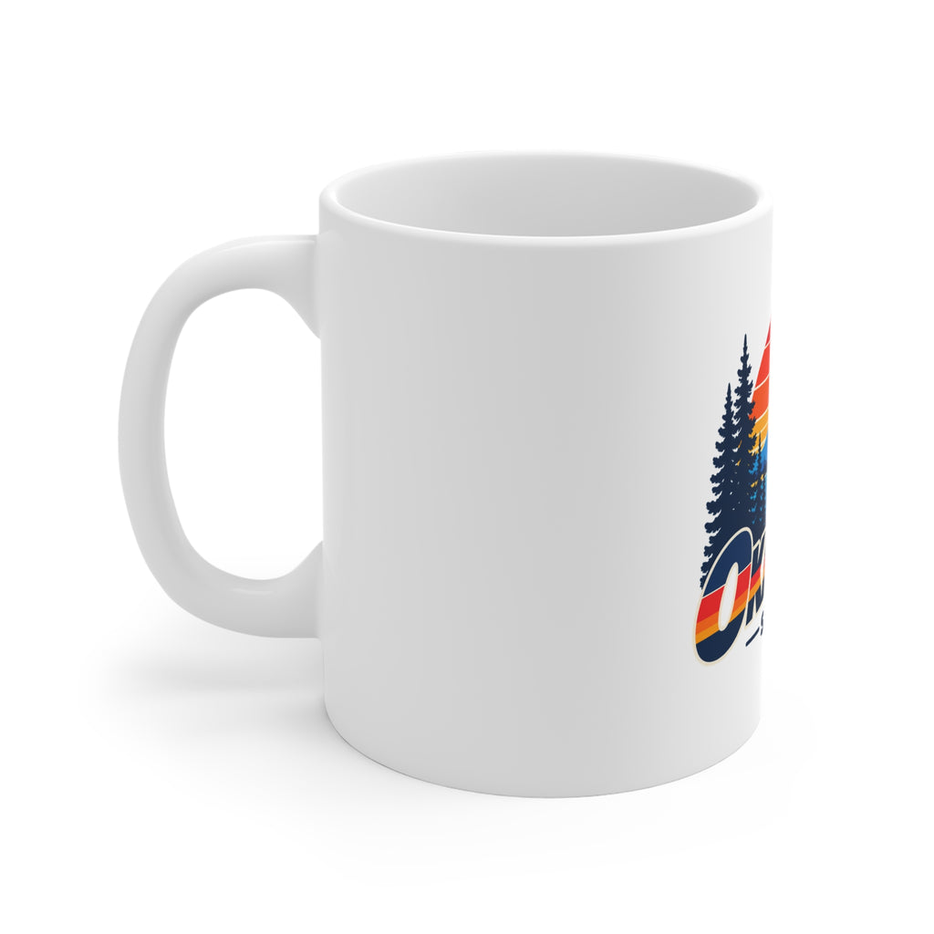Okanagan Supply Co. Sailboat ceramic mug, handle view