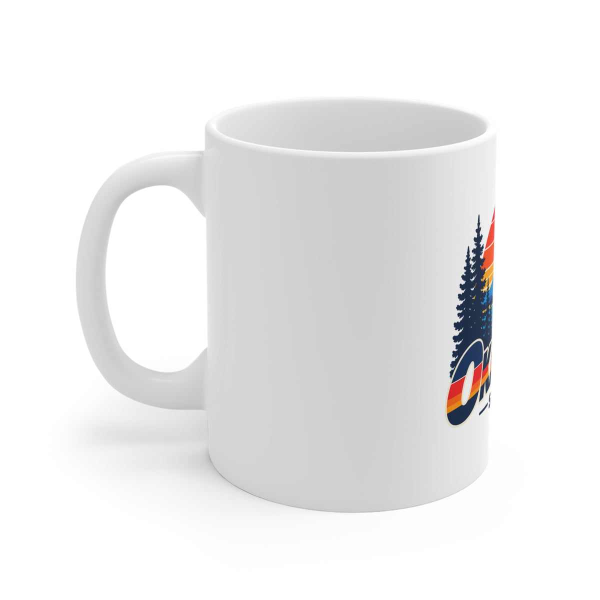 Okanagan Supply Co. Sailboat ceramic mug, handle view