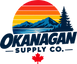 Okanagan Supply Co. logo: striped sunset over mountains and lake